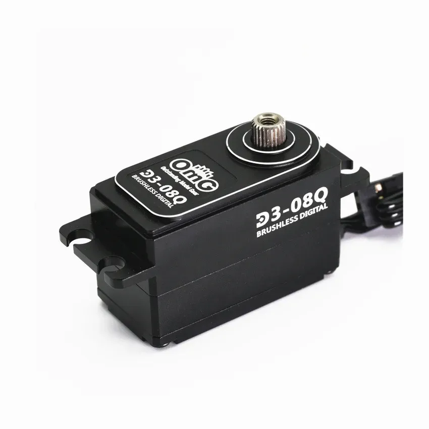 OmG D3-08Q 8 kg bürstenloses digitales Servo, CNC-Gehäuse, kurzes Gehäuse, Hochgeschwindigkeits-Metall-Digitalservo für 1:10 RC-Tourenwagen/Fahrzeug