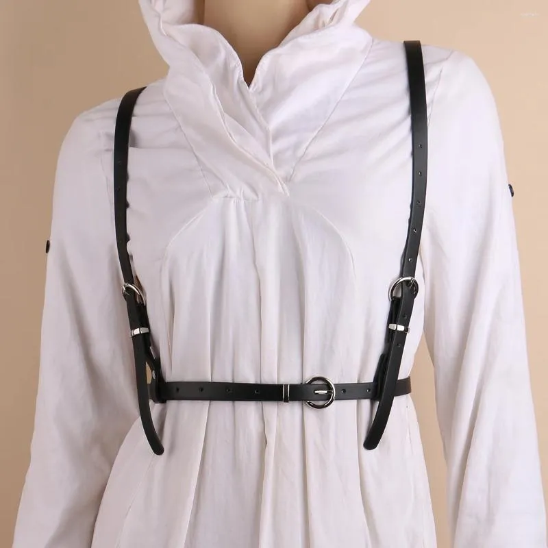 Cintos Bondage Gaiola Gótico Senhoras Suspensórios Para Mulheres Do Sexo Ajustável Punk Couro Harness Cinto Cummerbund No Vestido Camisa