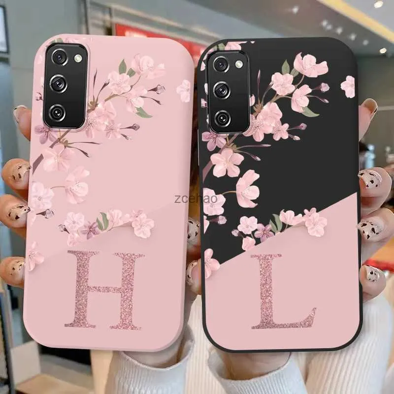 Cell Phone Cases For Samsung Galaxy S20 S 20 FE S20 Plus Phone Cover Pink Letters Cute Flowers Pattern Soft Silicone Funda For Samsung S20 UltraL240105