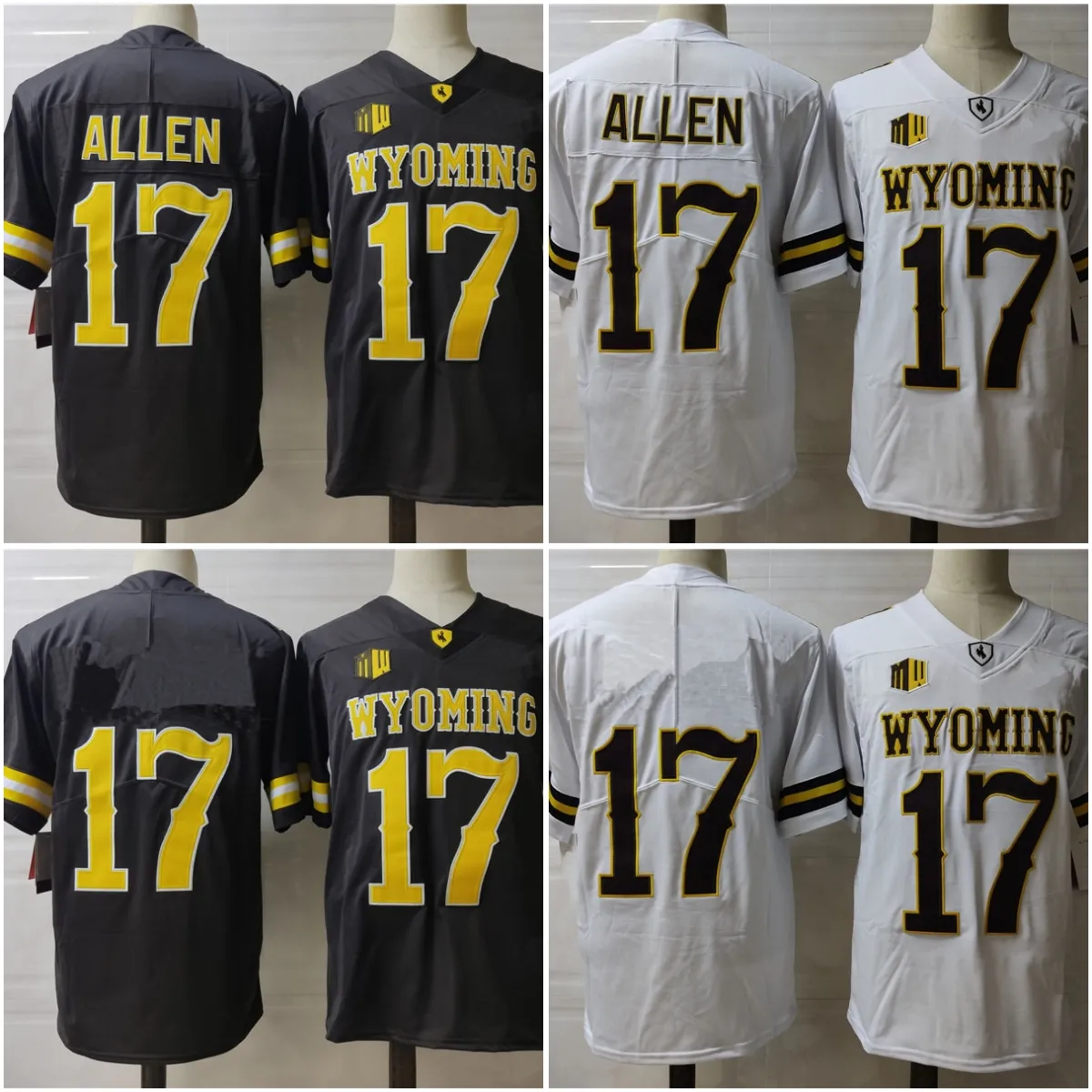 #17 Josh Allen Wyoming Koleji Futbol Forması Erkek Dikişli