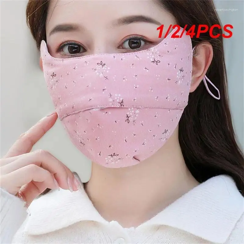 Cycling Caps 1/2/4PCS Sunscreen And Windproof Eye Corner Mask Women'S 3ply Thickened Autumn Winter Dew Nose Breathable Washable Cotton