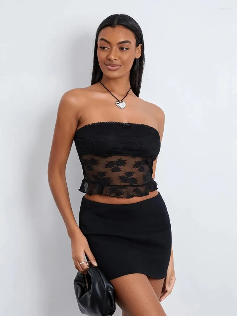 Lace Mesh Tube Tops See Through Strapless Tanks For Women From Blackbirdy 12.9 DHgate.Com