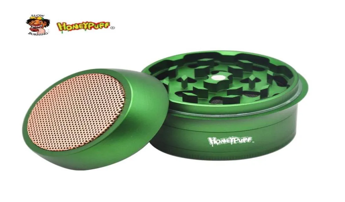 Honeypuff grande 63mm moedor de metal erva cogumelo estilo aeronaves moedor tabaco alumínio fumar acessórios 1515903