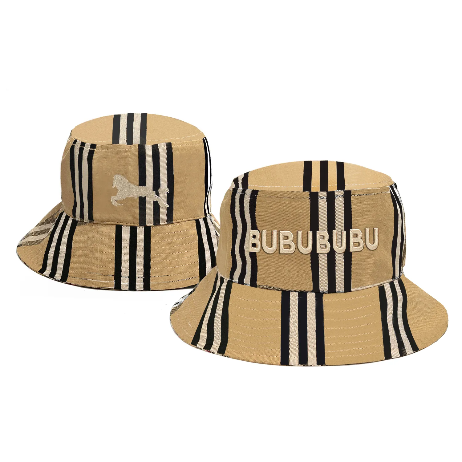 TB Bucket Hat Designer Cap قبعة دلو للنساء مخطط مطرزة بنسبة 100 ٪ من القطن Sunshade Hat Classics الكلاسيكية في الهواء الطلق قبعة السفر على الشاطئ