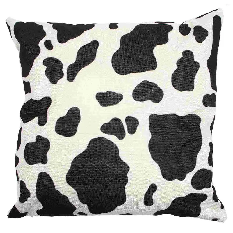 Almohada Patrón de vaca Funda de caja Cama Negro Blanco Decorativo para el hogar Sofá Dormitorio Sala de estar