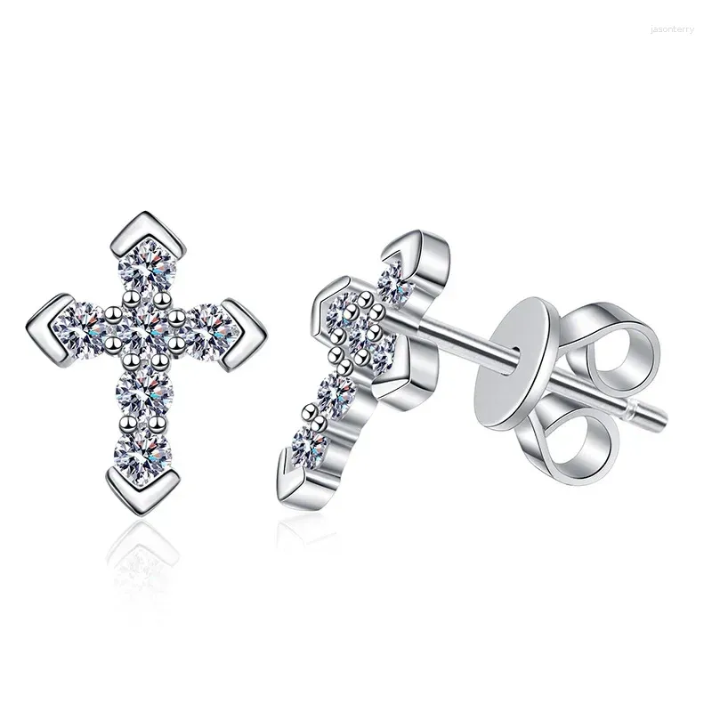 Stud Earrings S925 Sterling Silver All Diamond Mosang Fashion 36 Point Wedding Jewelry Wholesale