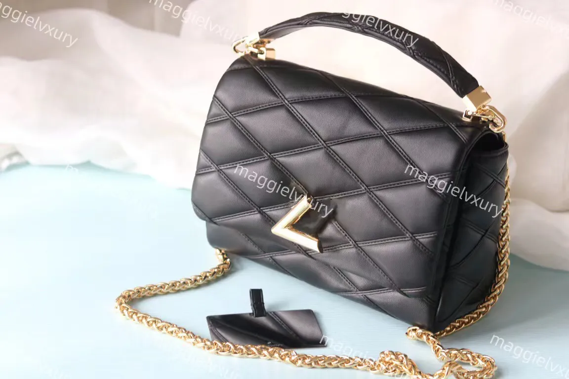 GO-14 mm Bag Luxury Twist Nicolas äkta läder crossbody chain väskor designer kvinnor axelväskor handväska 23 cm