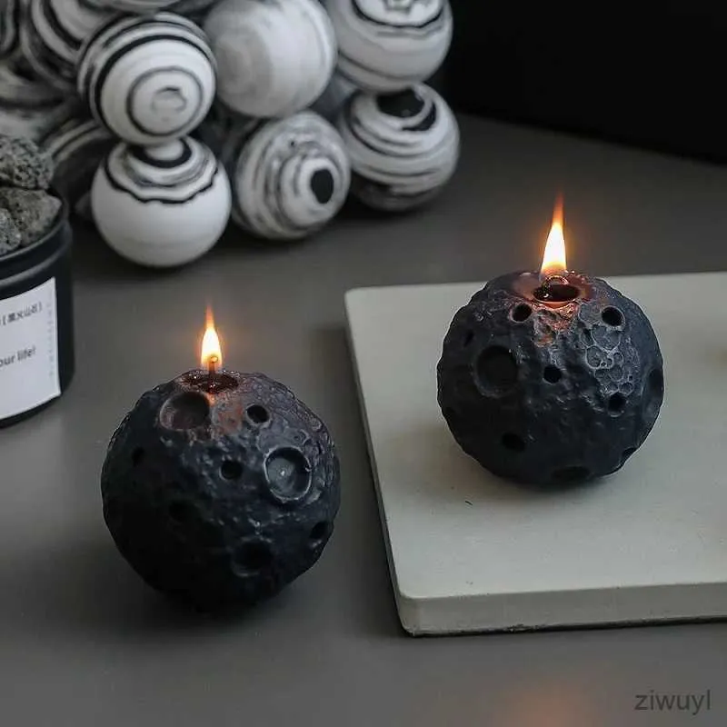 Candles Black Moon Scented Candles Creative Bedroom Candles Gifts Souvenir 3D Moon Candles for Home Decoration