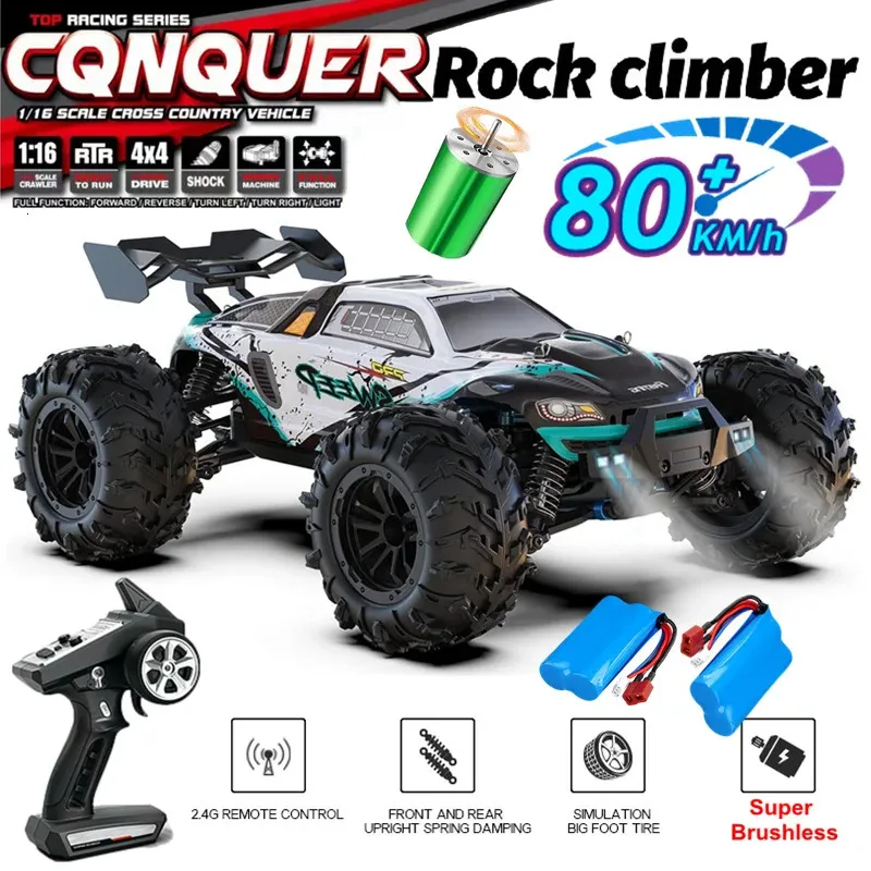 4WD Remote Control Car Off Road 4x4 RC High Speed Truck Super Brushless 50 or 80KMH Fast Drift Racing Monster Toy Kids Adults 240106