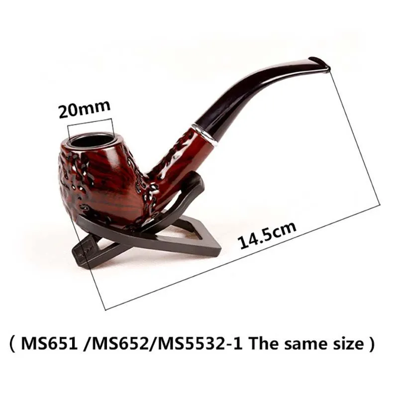 Wooden Color Smoking Pipe Metal and Acrylic for Tabacoo Dry Herbal Choiced Gift with Plastic Rack and Box