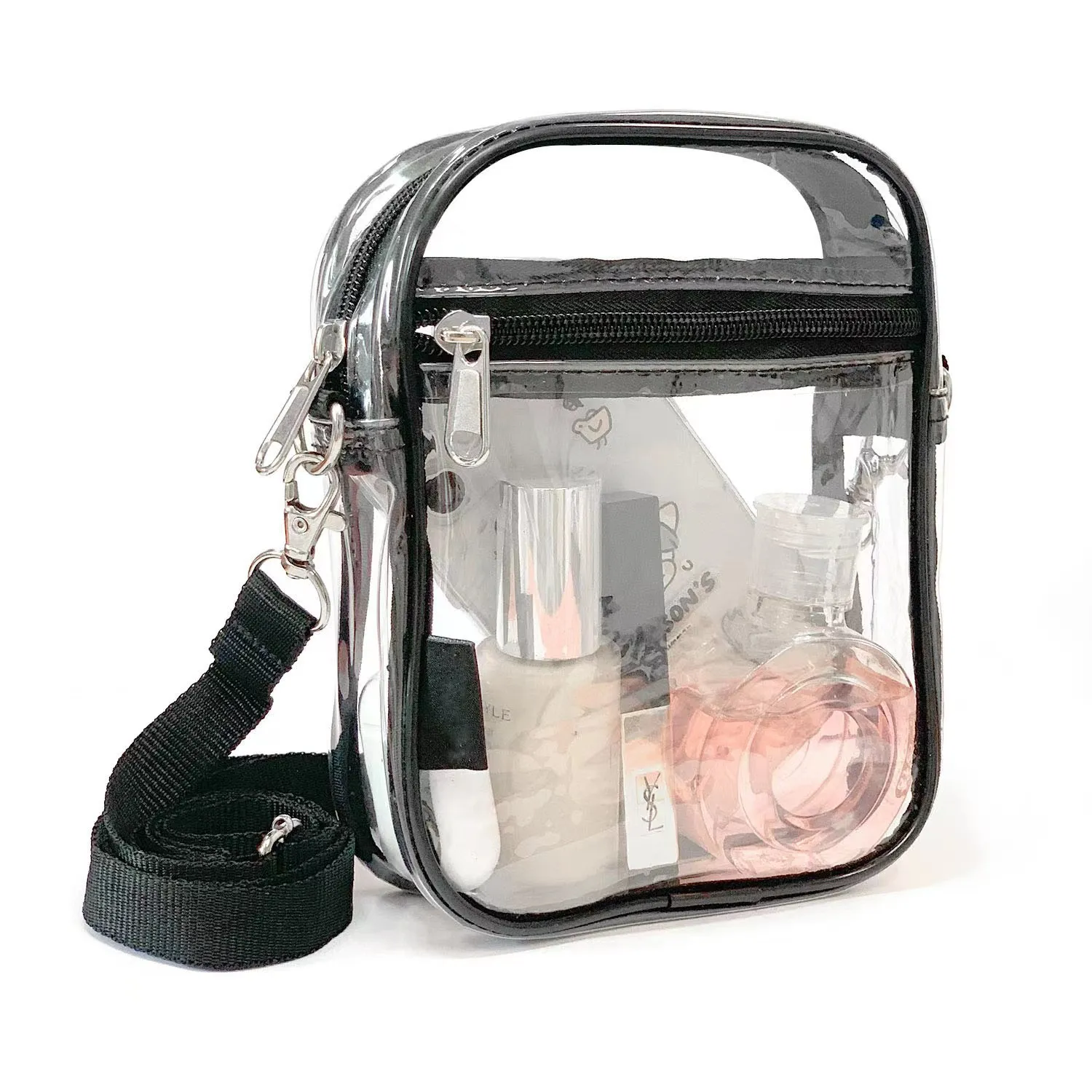 Doorzichtige tassen Dames transparant PVC Jelly Handtas Reizen Dames Winkelen Schoudertas Waterdichte Crossbody Tas Portemonnee Ritssluiting Heren