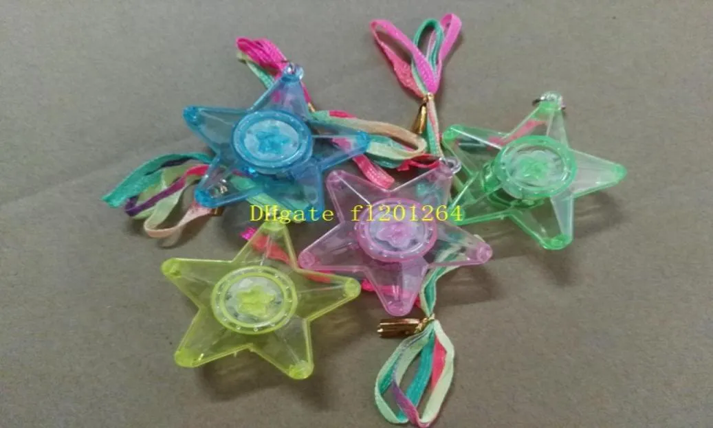 144PCSLOT LED Glowing Little Star Halsband blinkande Light Kids Toys Birthday Concert Festvial Party Favors1060752