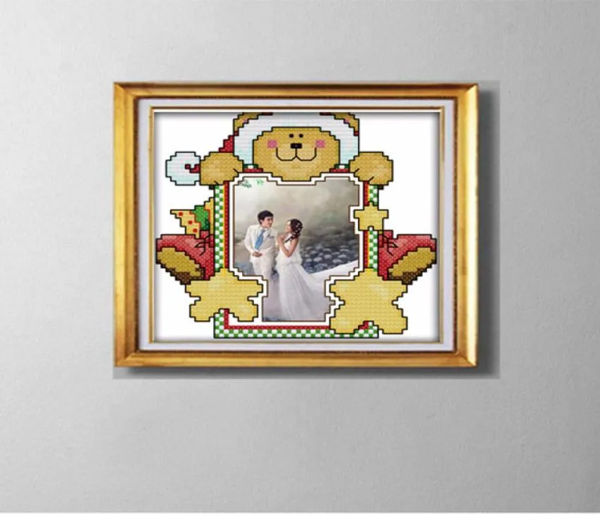 Par Po Frame Lovely Cartoon Målning räknas tryckt på duk DMC 14CT 11CT Cross Stitch Needwork Set Brodery Kit9388264