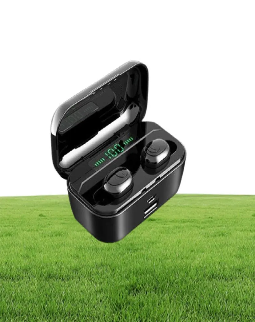 G6S Bluetooth Earphone LED Fast Wireless Charging Earskydd Volymkontroll TWS Earpiece med 3500 mAh Power Bank Sports hörlurar5801569