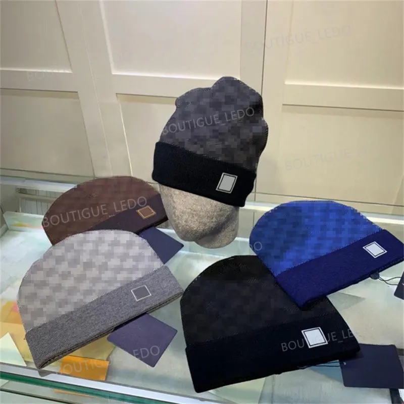 Designer Hats Fashion Signature Classic Grid Hat Couple Brimless Caps Pure Cotton Knitted Embroidered Soft Beanie Outdoor Sports And Leisure Hat L-letter Signature