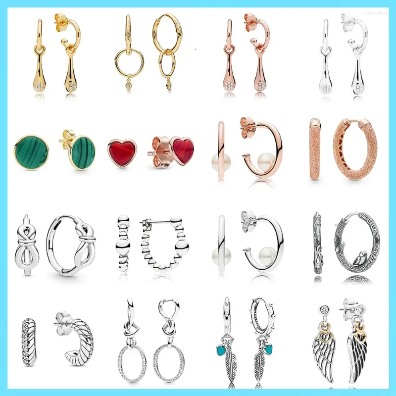 Boucles d'oreilles à tige en argent sterling S925, or rose, cœur attrayant, tempérament, crochet élégant, Simple