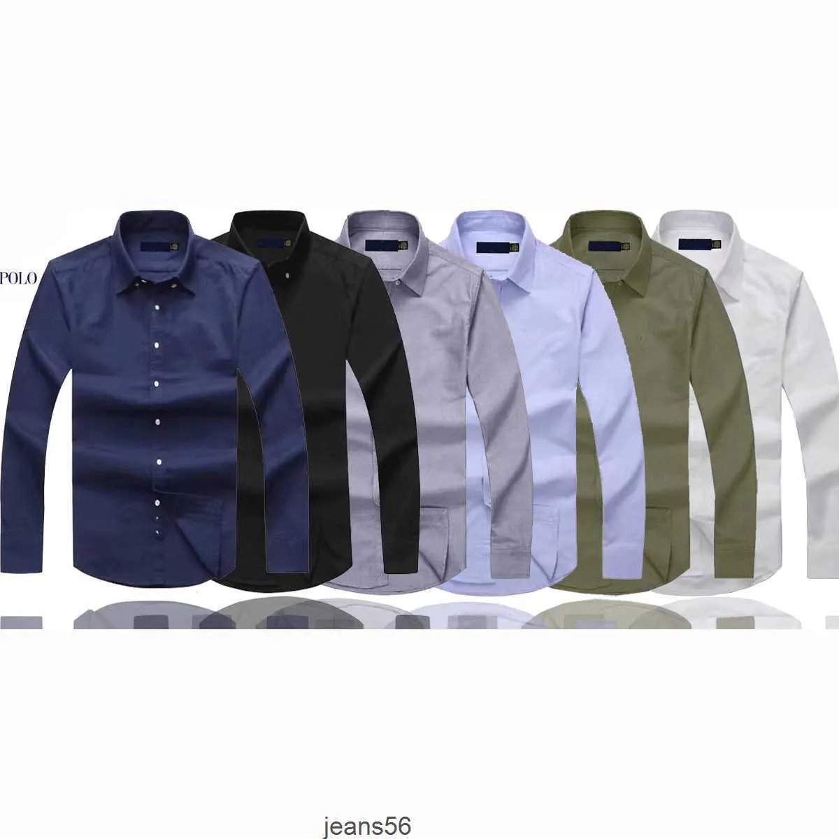 Erkek Polo Gömlek Uzun Kollu Sıradan Gömlek Amerikan Tarzı Polos Gömlek Moda Oxford Sosyal Gömlek En İyi