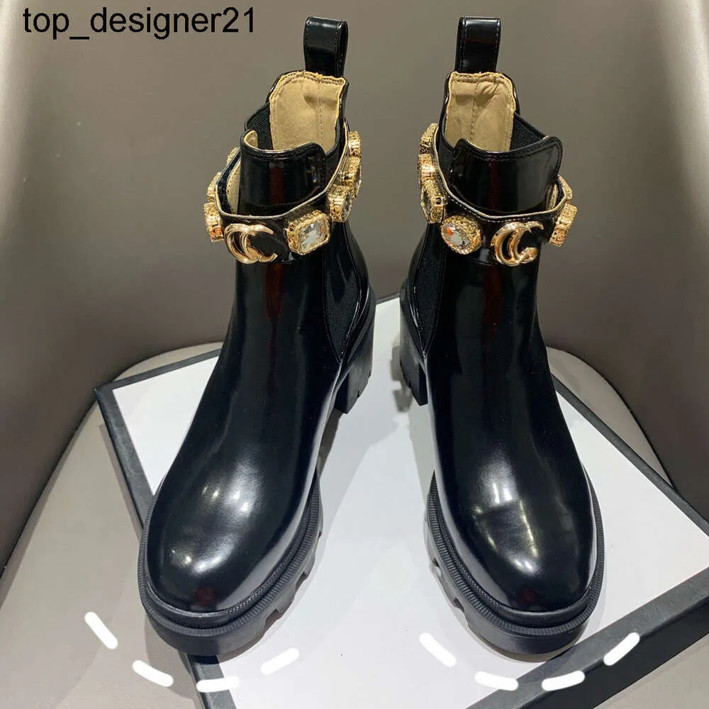 New 24ss Black designer women black leather fashion brand classic womens martin ankle boot diamond limited spring autumn womens shoe Boots