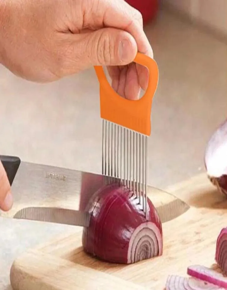 Nya Shendders Slicers tomatlök grönsaker skivare skärhjälphållare guide skivning cutter säkra gaffelverktyg 1846 v26051239