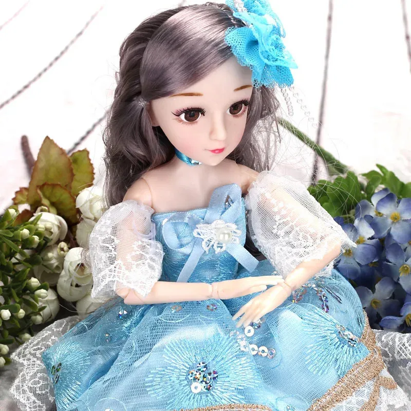 38CM Bjd Doll Gifts For Girl 20 Movable Joints DIY Dolls With Clothes Xmas Handmade Dress Beauty Toys Children 240108