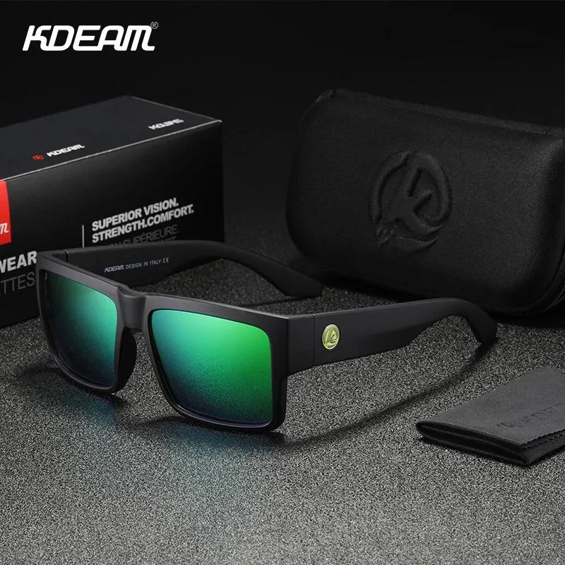 Sunglasses Kdeam Hot Sale 2020 Polarized Sport Square Sunglasses Travelling Uv400 Men Women Trendy Sun Glasses Mirror Shades Pc with Case