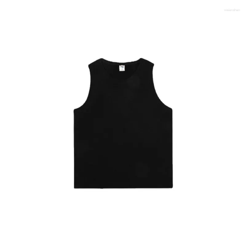 Abbigliamento da yoga Gilet sportivo da uomo Allentato marchio di moda estivo Ins T-shirt a maniche corte senza maniche in tinta unita bianca