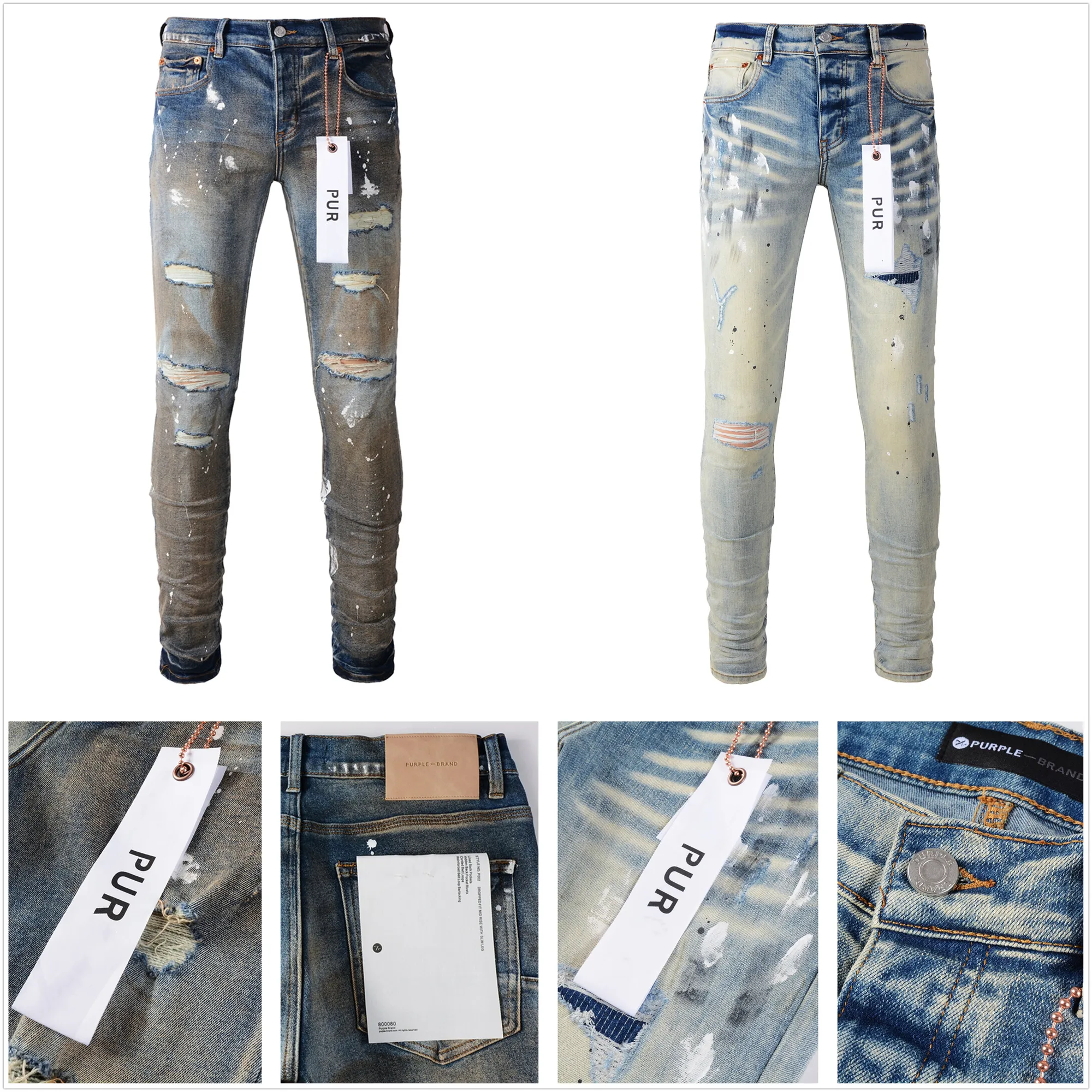 Jeans en jean pourpre jeans de créateurs pour hommes en jeans randonnée pantalon hip hop high street marque de mode pantalones vaqueros para hombre moto broderie