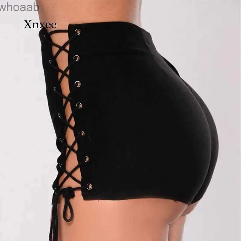 Women's Shorts Sexy Summer Side Lace Up Denim Mini Pants High Waist Zipper Bandage Y2K Ladies Tight Shorts Fashion Slim Jeans Bottoms Leggings YQ240108