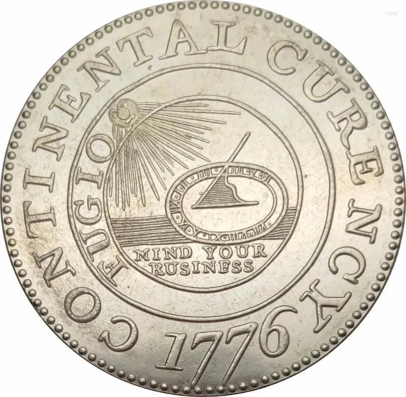 Arti arti e mestieri Stati Uniti 1 dollaro La valuta continentale 1776 monete d'argento in ottone placcate