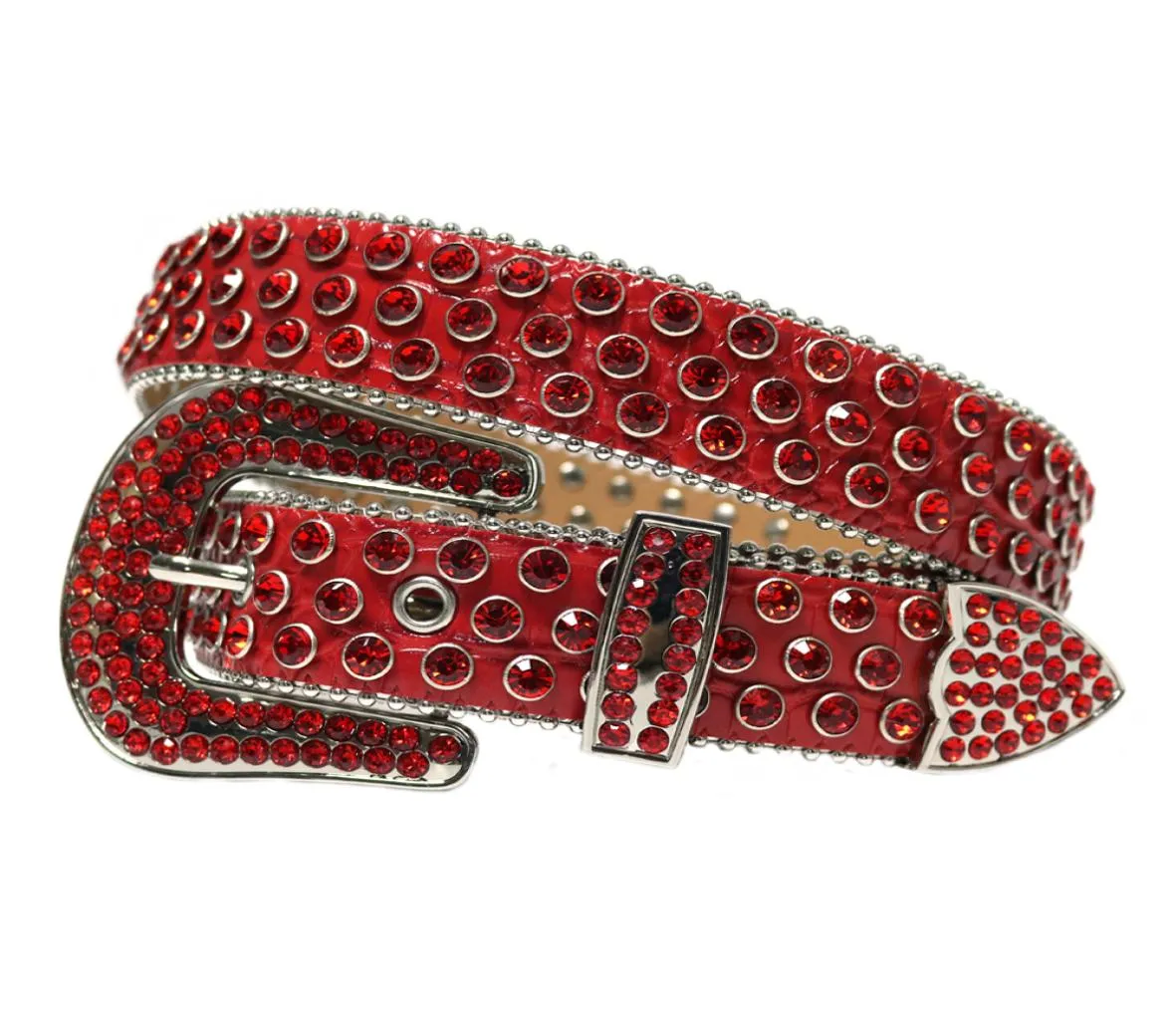 Fashion Luxury Strap Rhinestones Belts Western Cowgirl Cowboy Leather Diamond Studded Belt Pin Buckle For Men Women4574830