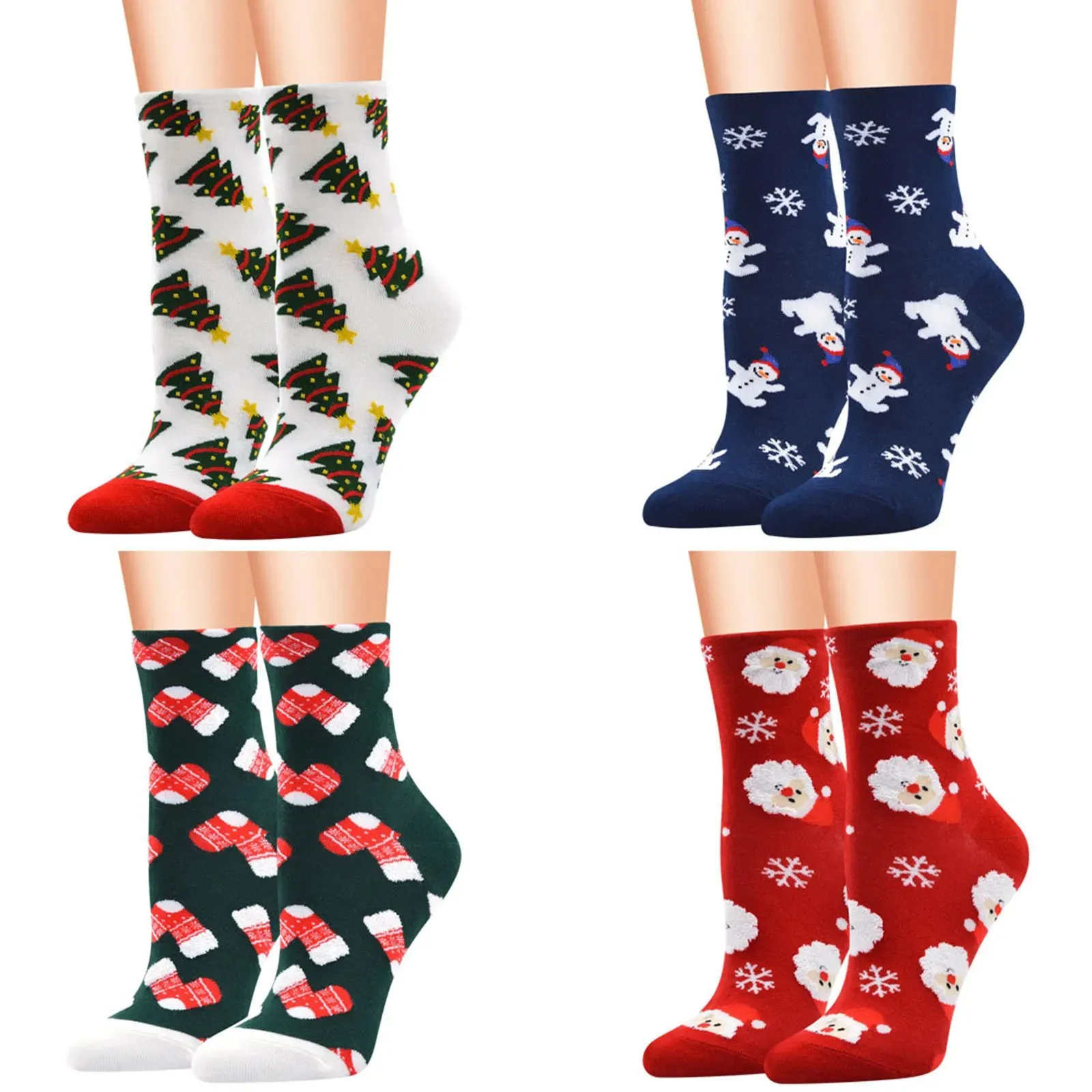 12 paires ensemble noël femmes mignon imprimé animal chaussettes décontracté coton motif chaussettes confortables de haute qualité hiver chaussettes chaudes 240108