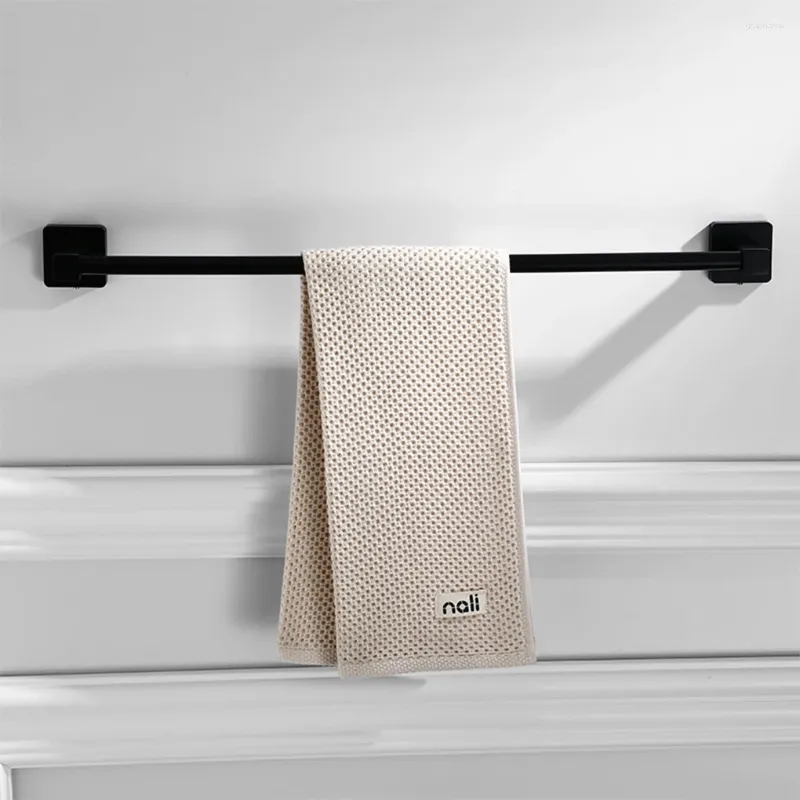 Conjunto acessório de banho preto ampla compatibilidade rack de banheiro fácil instalação para armazenamento de toalha conveniente