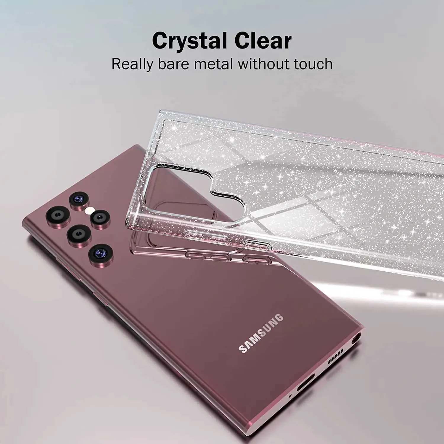 Obudowy telefonu komórkowego Glitter Clear Telefon dla Samsung Galaxy S23 S22 Ultra 5G S21 Plus S20 Fe A53 A52 A13 A51 Uwaga 20 Przezroczyste Coverl240105