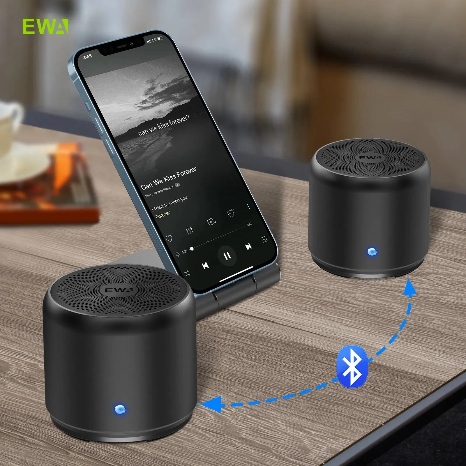 Alto-falantes EWA A106pro TWS Alto-falantes Bluetooth Extra Deep Bass 8W HD Volume de som sem fio Bluetooth 5.0 ,1200mAh 12 Playtimes