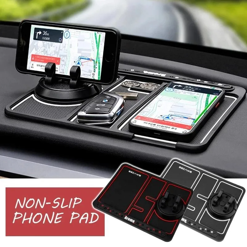 Solglasögon 4 i 1 bil Antislip Mat Silicone Dashboard Sticky Phone Holder Mat Auto Nonslip Sticky Gel Pad For Phone Solglasögon förvaring