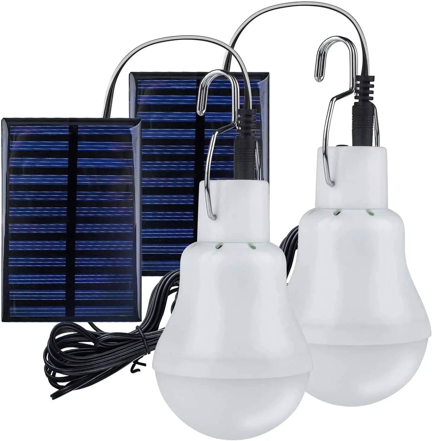 LED Solarlampa Lätt vattentät utomhus 5V USB laddad hängande nödsolljus Powered Lamp Portable kraftfull inomhushus 240108