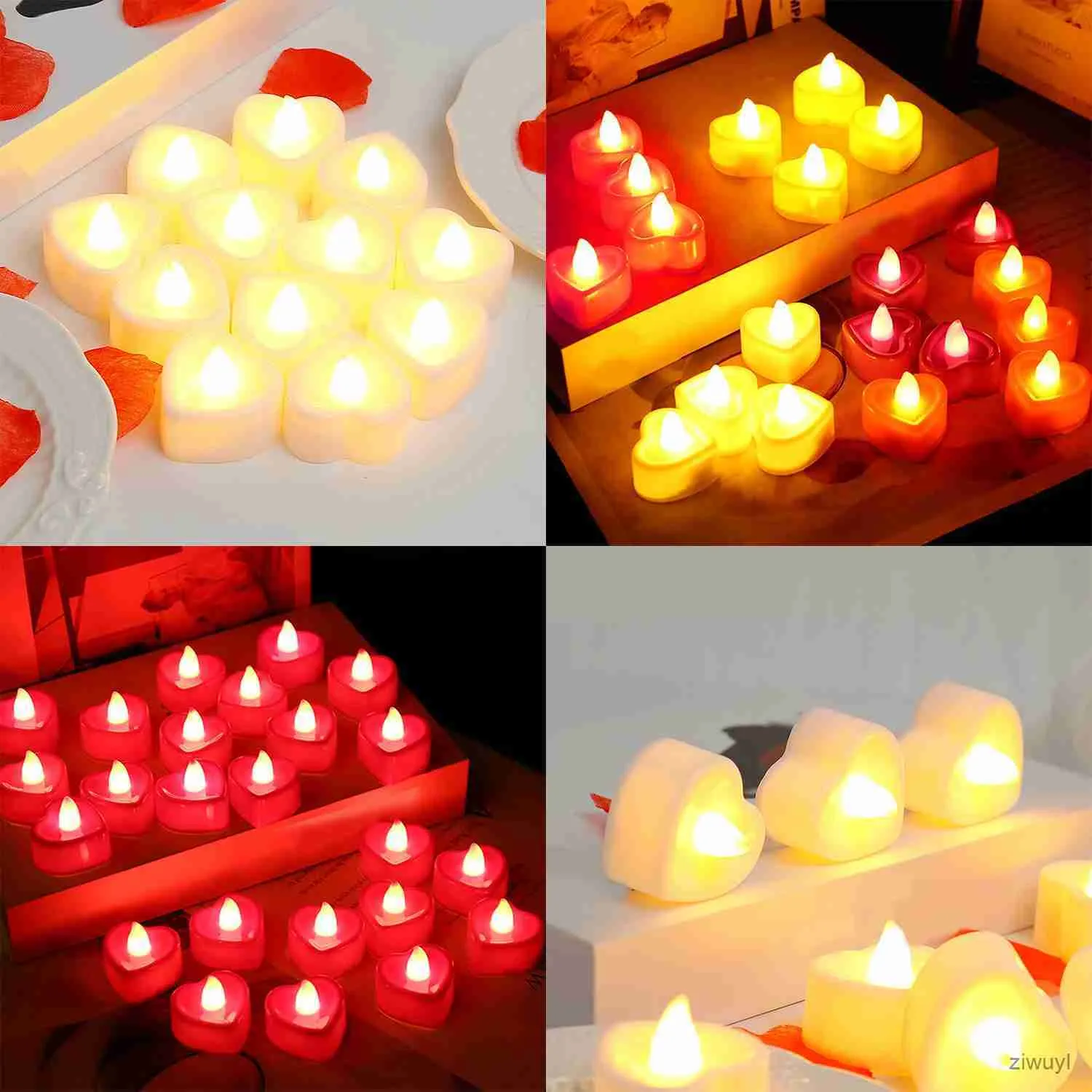 Ljus 10st Flameless LED Candle Lights Batteridrivna flerfärgade te -lampor för hembröllop födelsedagsfest dekoration belysning