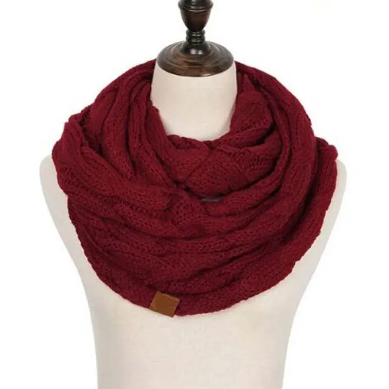 XEONGKVI Europa Amerika labeling Breien Scaves Herfst Winter Warm Twist Halsdoek Merk Vrouwen Wraps 70*35 cm 240108