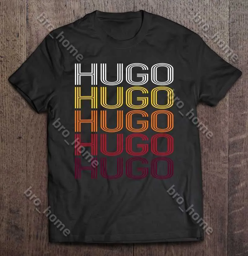 Herren T-Shirt Hugo 24SS Bosss T-Shirts Polo Retro Wortmarkenmuster Vintage-Stil Übergroßes Designer-Hemd Drucken Kurzarm-T-Shirt Sport Herren-T-Shirt Übergröße Mann 2KX7