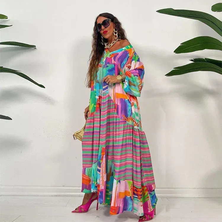 Long Dress Women Party Dashiki African Loose Pleated Beach High midja Summer Big Dresses Prom Formal Belt Maxi Work Vestidos 240106