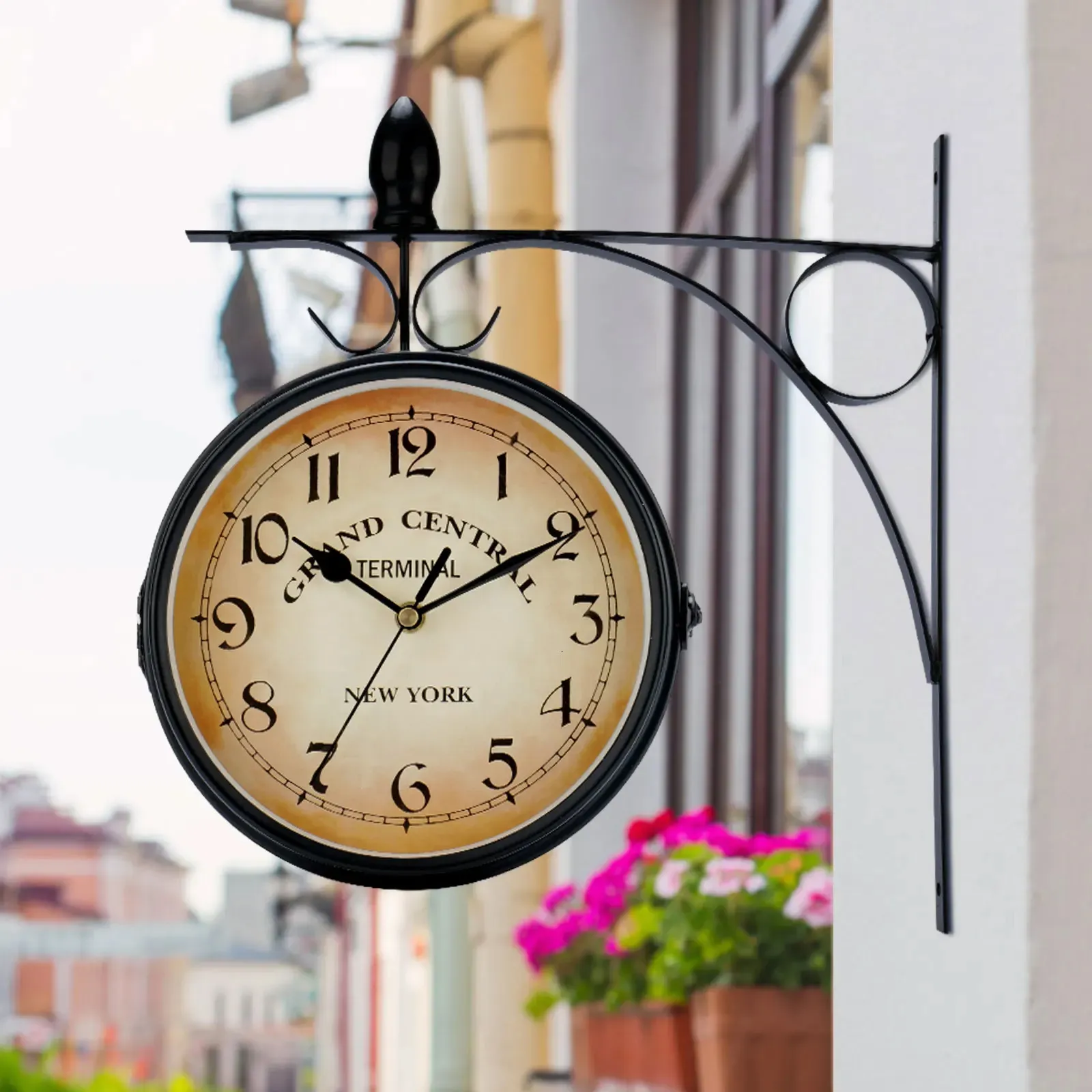 Outdoor Waterproof Clock: Double Sided Retro Wall Clock For Garden, Wrought  Iron Metal, Silent, Indoor/Outdoor Decoration From Kong09, $38.13 |  DHgate.Com, image size:1600x1600