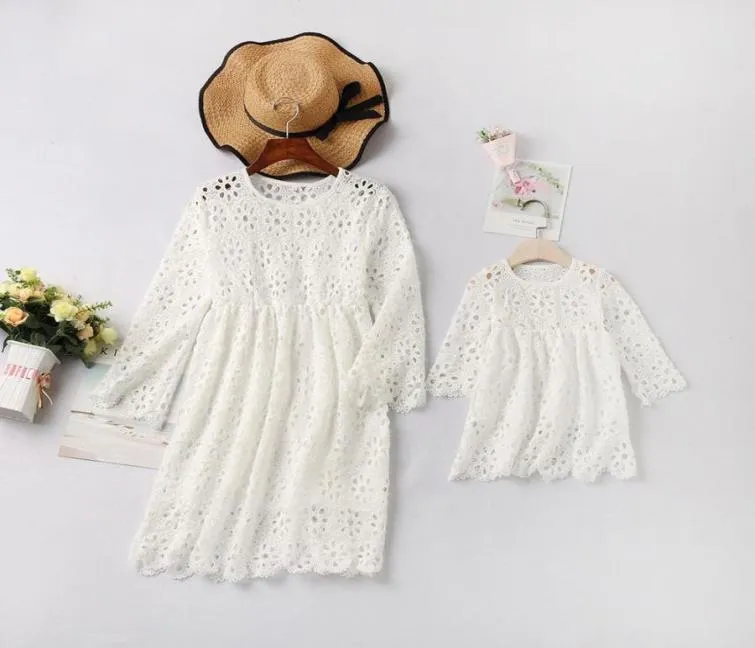 Family Look Pizzo Madre Figlia Abiti coordinati Mamma e me Vestiti Mamma Mamma Mamma e bambino Abito Abbigliamento Donna Ragazza Abiti7270908