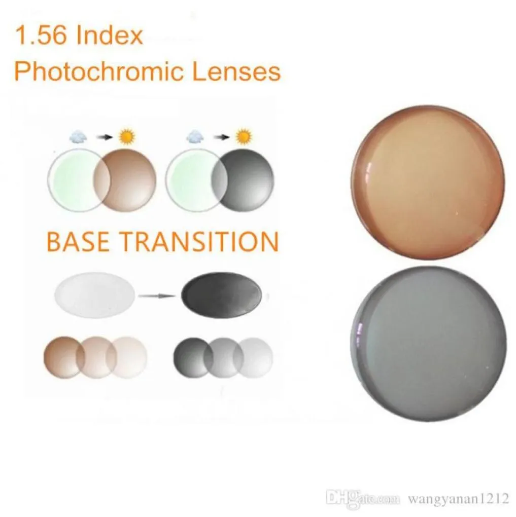 Lentilles pochromiques de Prescription à indice 156, verres de Transition gris marron pour myopie, hypermétropie, lentilles de lunettes de soleil Anti-éblouissement O1561381738