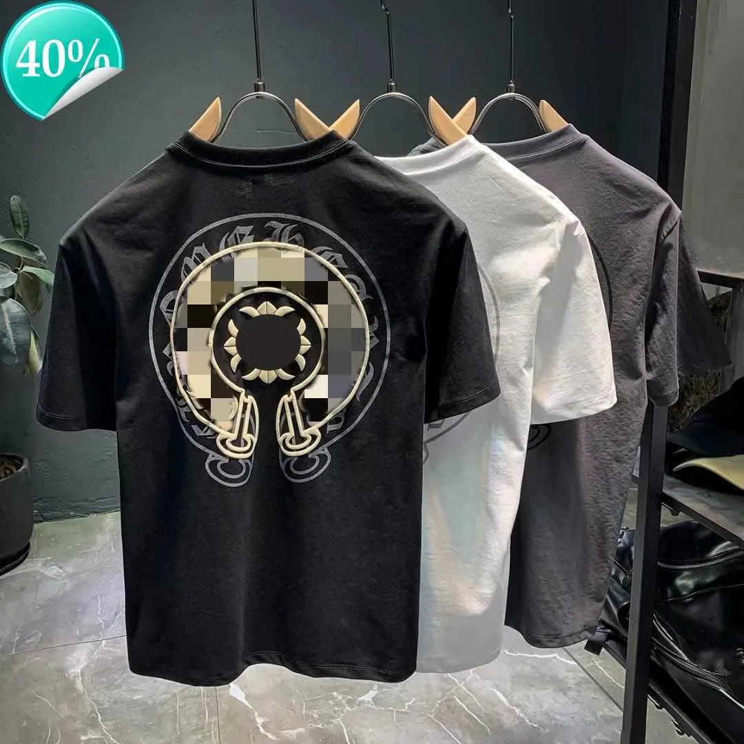 Verão Cruzes T-shirts Mens Camiseta Homens Mulheres com Cromo Thirts Solto Coração Ch Imprimir Manga Curta Casual Chromees Homem Tee Roupas