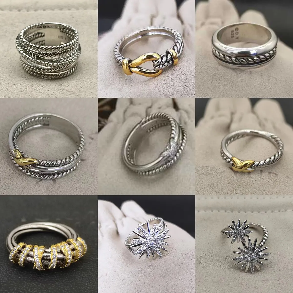 Exquise parel luxe trouwring uit de DY Twisted Ring X-serie, ideaal voor vrouwelijke vrienden en geliefden Designer-sieraden