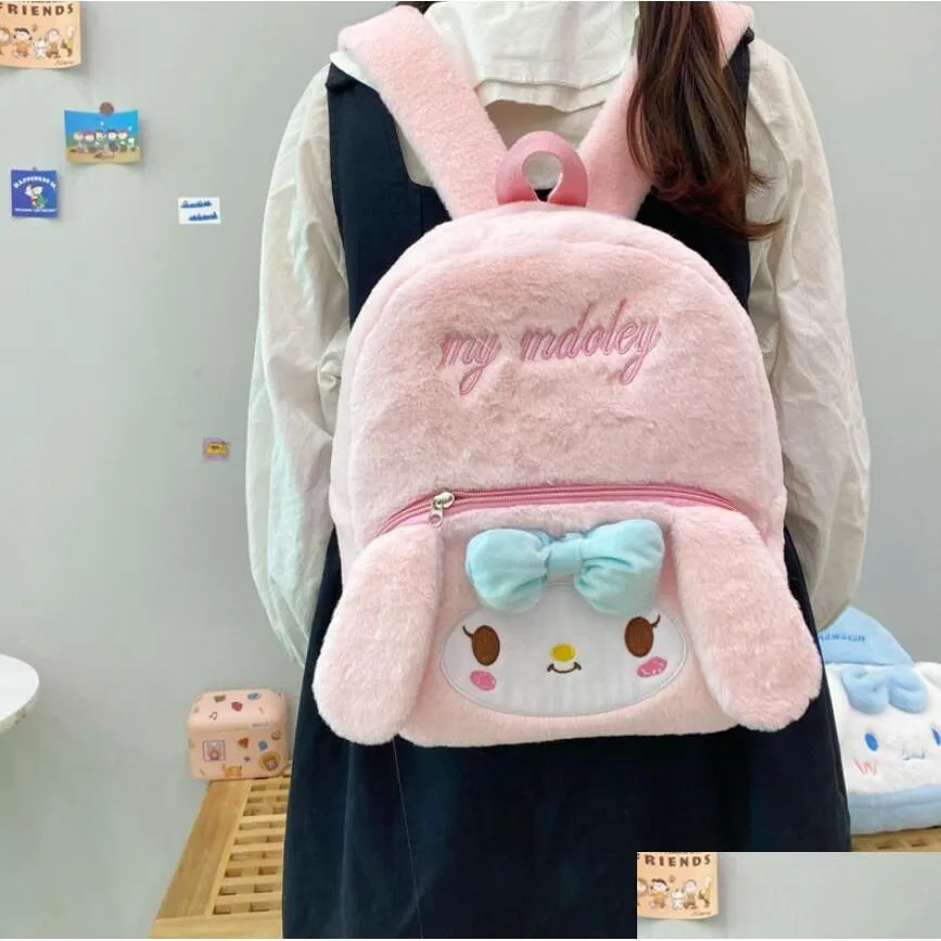 Sacs à dos Ins Fashion Kawaii Melody Kuromi P Sac à dos Fille Mignon Doux Accessoires Sac Grande Capacité Filles Cadeau D'anniversaire Drop Livraison Ba Dhxbu