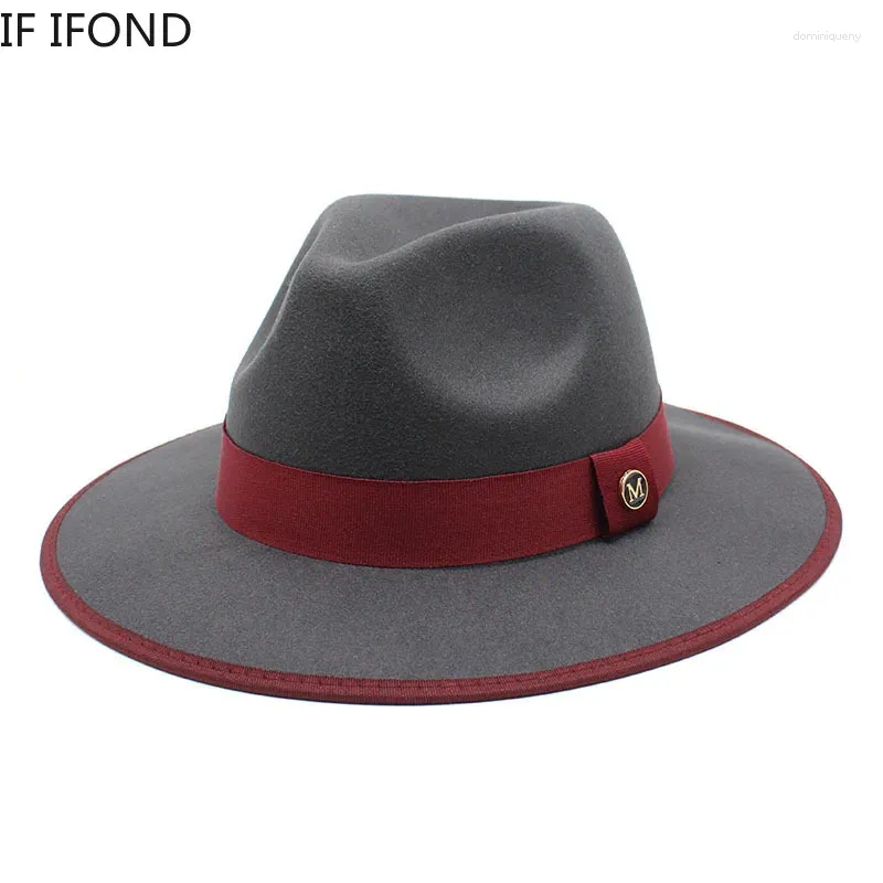 Bérets 2024 Style britannique feutre Jazz Fedora chapeaux hommes femmes à large bord Gentleman formel Panama casquette fête Trilby robe chapeau