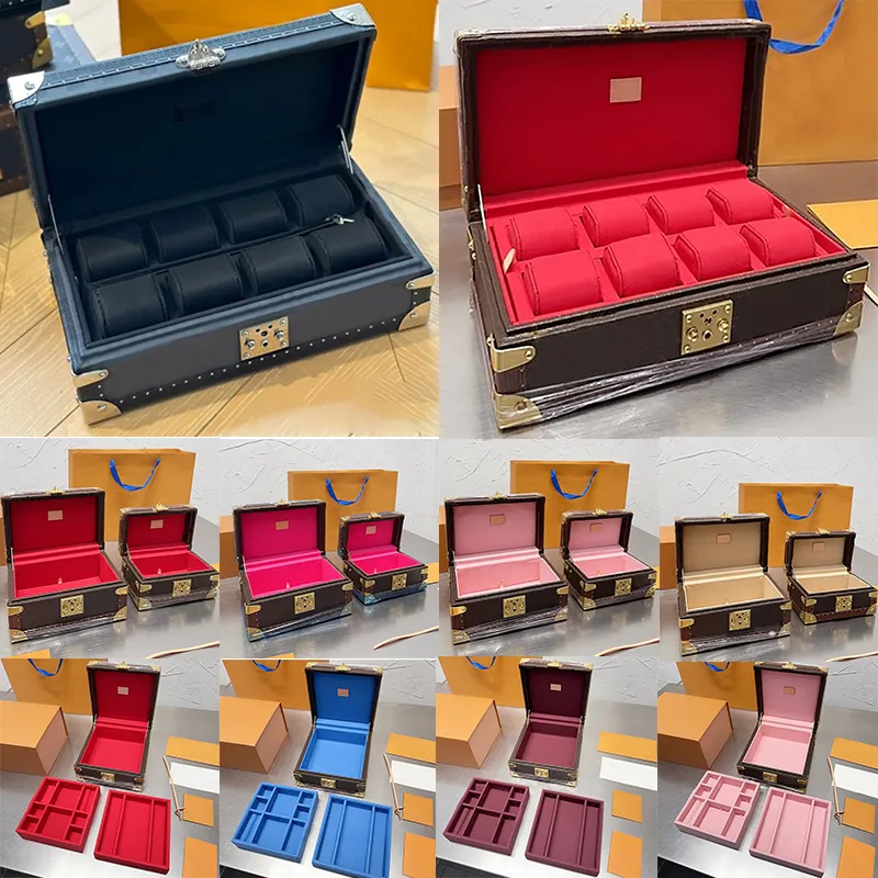 화장품 케이스 보석 상자 Coffret Polyvalent Designer Bags Volt Leather Watch Box 8 남성 감시 주최자 보석 저장 상자 패션 여성 반지 트레이 케이스 2024