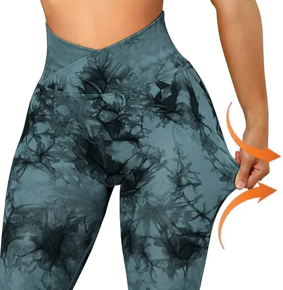 Tie Dye Yoga Pants Leggings Women High Waist Yoga Clothing Running Sports Fitness Workout Push Up Tights Scrunch Butt