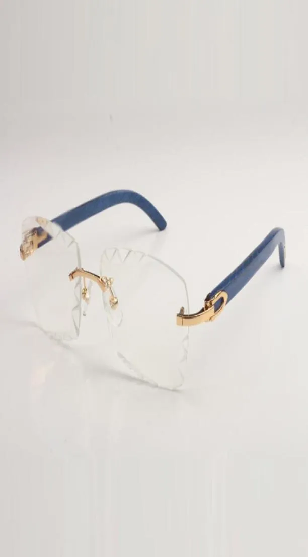 Montures de lunettes à verres transparents découpés, nouveau Design, branches en bois naturel pur 35240289, unisexe, taille 5618135mm, express2092987